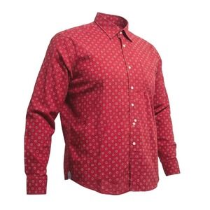 Cremieux Collection Button Down Shirt Mens XL Red Geometric Medallion